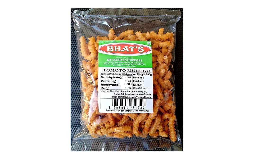 Bhat's Tomato Muruku    Pack  200 grams